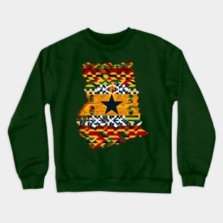 Ghana Map Kente Pattern Crewneck Sweatshirt